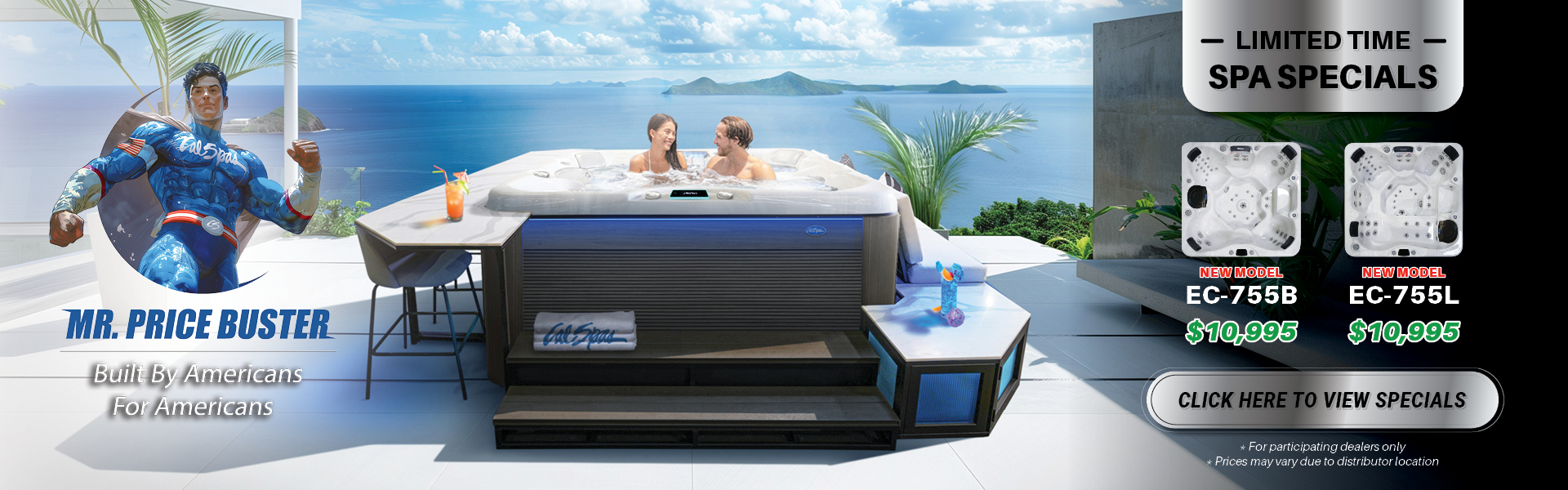 Calspas hot tub being used in a family setting - Colton